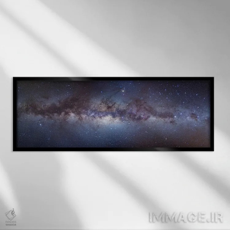 تابلو دکوراتیو نمای پانوراما از مرکز کهکشان راه شیری اثر آلن دایر - نمای قابدار مشکی