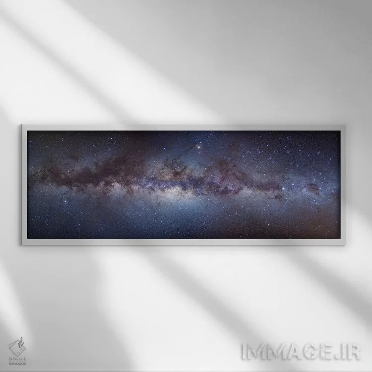 تابلو دکوراتیو نمای پانوراما از مرکز کهکشان راه شیری اثر آلن دایر - نمای قابدار سفید