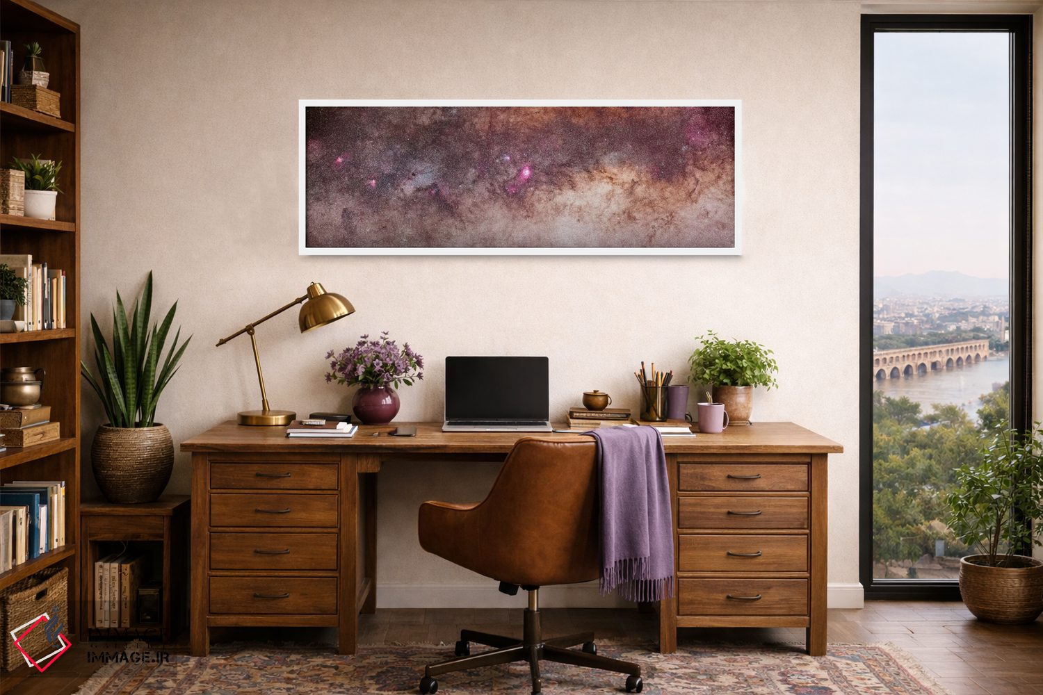 تابلو دکوراتیو ترکیب تصاویر صورت های فلکی عقرب و کمان در راه شیری جنوبی اثر آلن دایر - D1W