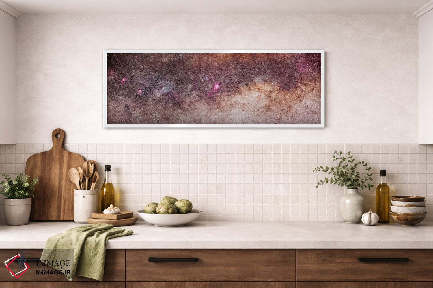 تابلو دکوراتیو ترکیب تصاویر صورت های فلکی عقرب و کمان در راه شیری جنوبی اثر آلن دایر - D2W