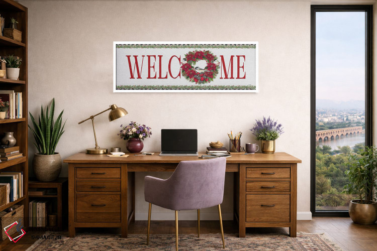 تابلو دکوراتیو چرخ ریسک کریسمسی قرمز اثر تارا رید - D1W