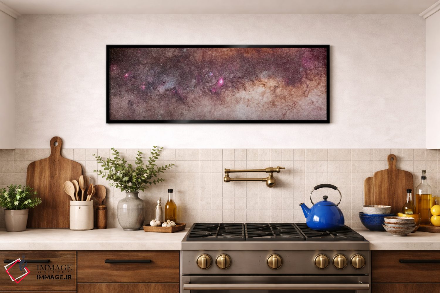 تابلو دکوراتیو ترکیب تصاویر صورت های فلکی عقرب و کمان در راه شیری جنوبی اثر آلن دایر - D3B