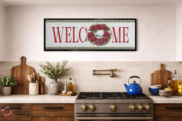 تابلو دکوراتیو چرخ ریسک کریسمسی قرمز اثر تارا رید - D2B