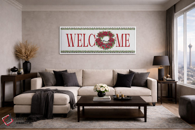 تابلو دکوراتیو چرخ ریسک کریسمسی قرمز اثر تارا رید - D3W