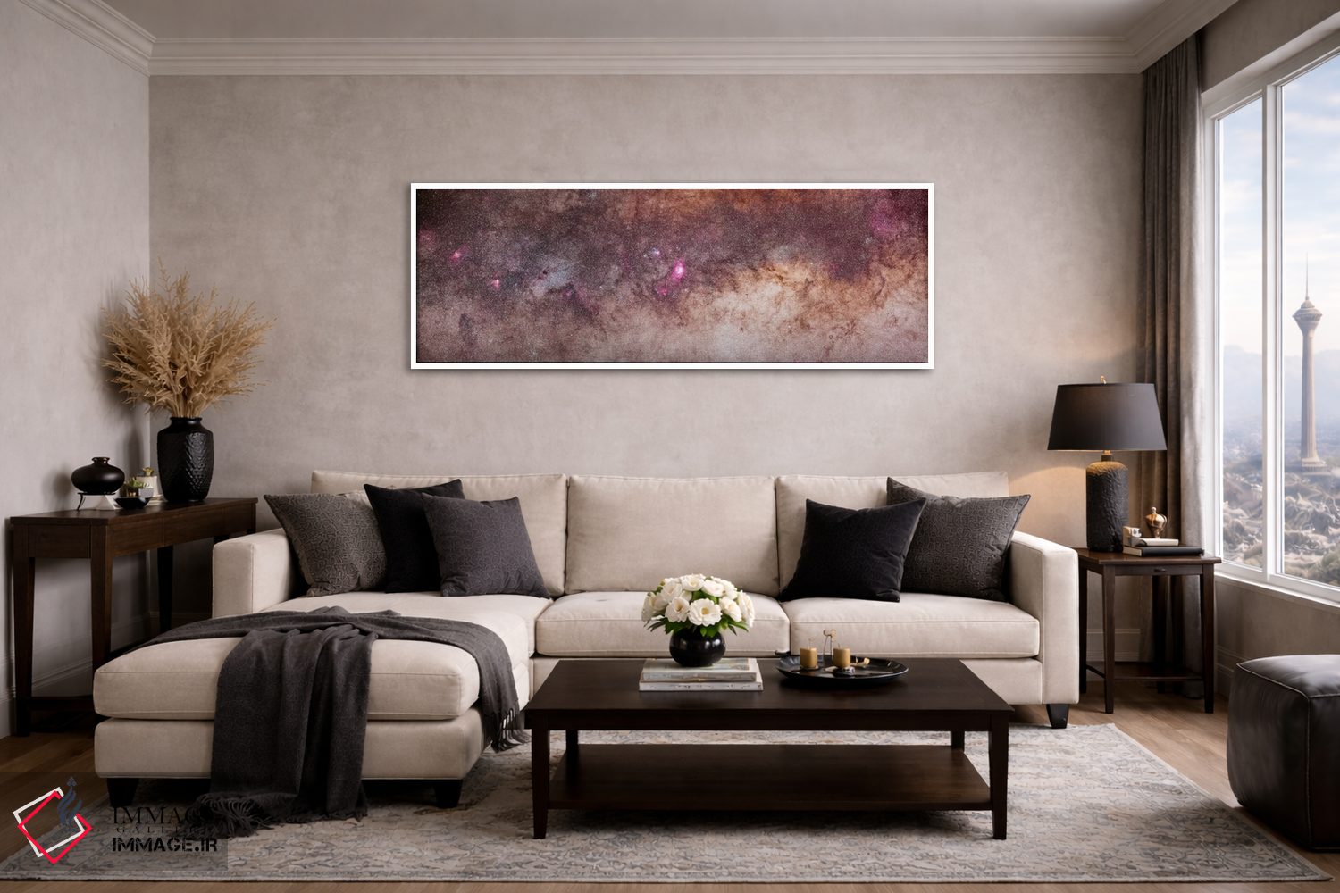 تابلو دکوراتیو ترکیب تصاویر صورت های فلکی عقرب و کمان در راه شیری جنوبی اثر آلن دایر - D4W