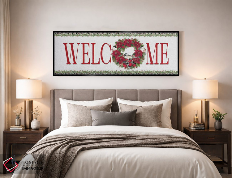 تابلو دکوراتیو چرخ ریسک کریسمسی قرمز اثر تارا رید - D5B