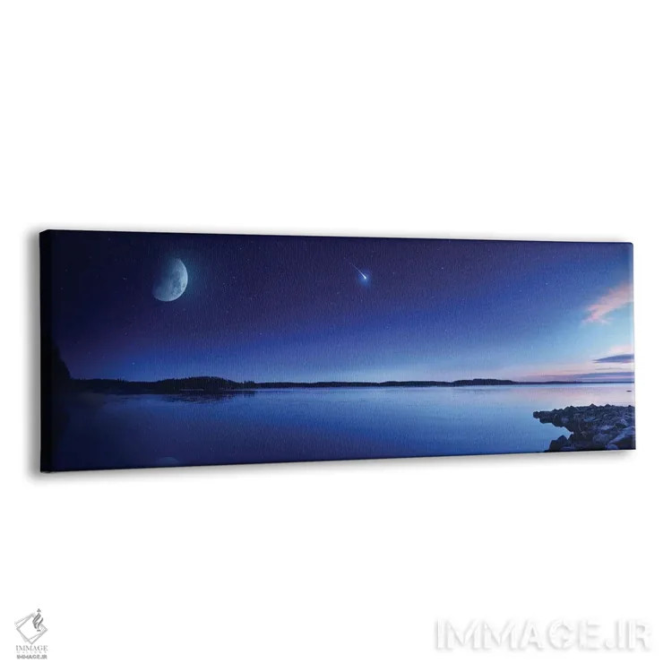 تابلو دکوراتیو Moon And Falling Meteorite, Finland III,دریاچه آرام در براب… اثر اوگنی کوکلف - نمای پرسپکتیو محصول