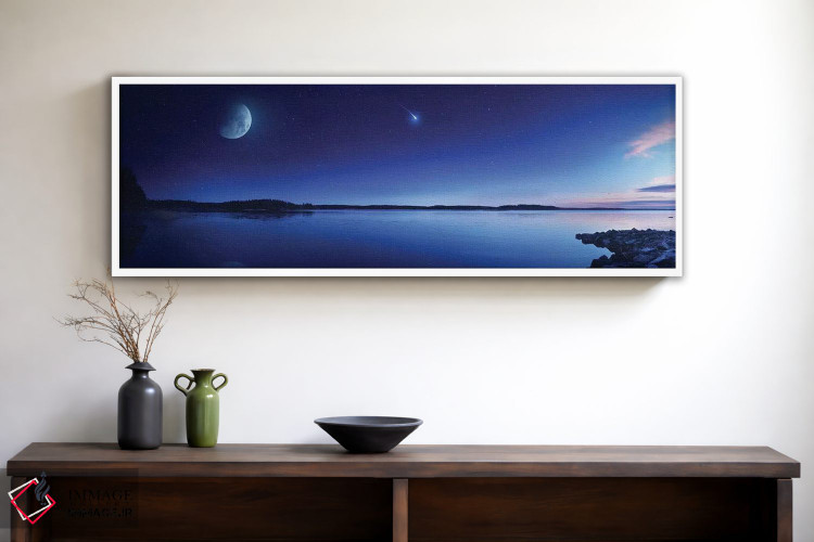 تابلو دکوراتیو Moon And Falling Meteorite, Finland III,دریاچه آرام در براب… اثر اوگنی کوکلف - D1W