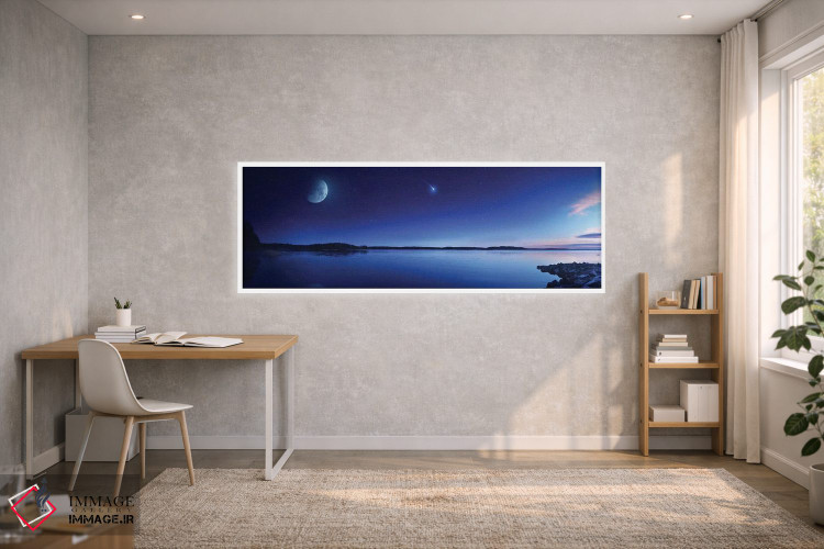 تابلو دکوراتیو Moon And Falling Meteorite, Finland III,دریاچه آرام در براب… اثر اوگنی کوکلف - D2W