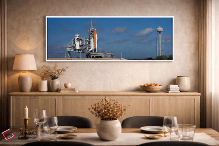 تابلو دکوراتیو فضاپیمای دیسکاوری آماده بر روی سکوی پرتاب مرکز فضایی ک… اثر استاک ترک ایمیجز - D2W
