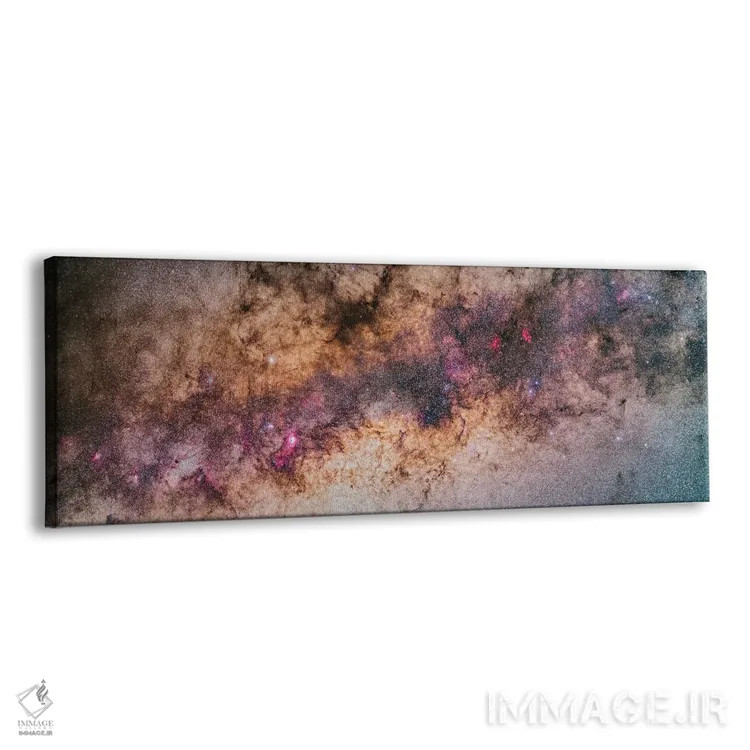 تابلو دکوراتیو پانورامای موزاییکی از منطقه غنی مرکز کهکشان راه شیری اثر آلن دایر - نمای پرسپکتیو محصول
