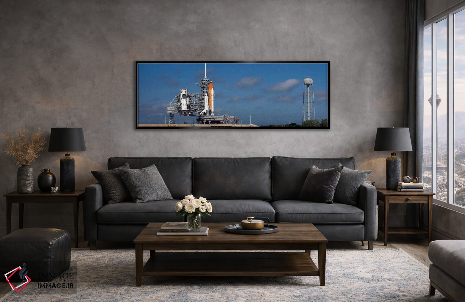 تابلو دکوراتیو فضاپیمای دیسکاوری آماده بر روی سکوی پرتاب مرکز فضایی ک… اثر استاک ترک ایمیجز - D4B
