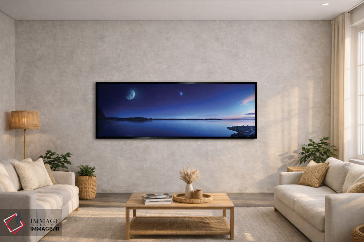 تابلو دکوراتیو Moon And Falling Meteorite, Finland III,دریاچه آرام در براب… اثر اوگنی کوکلف - D4B