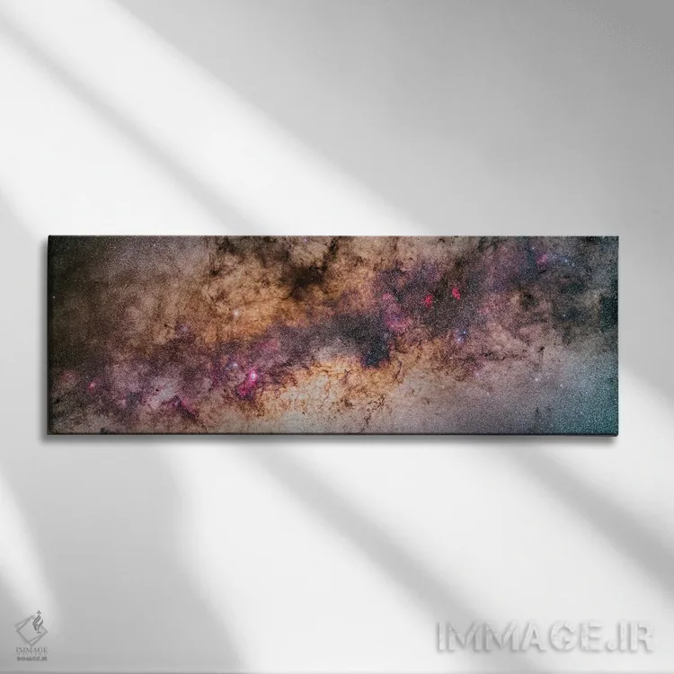 تابلو دکوراتیو پانورامای موزاییکی از منطقه غنی مرکز کهکشان راه شیری اثر آلن دایر - نمای روبهرو روی دیوار