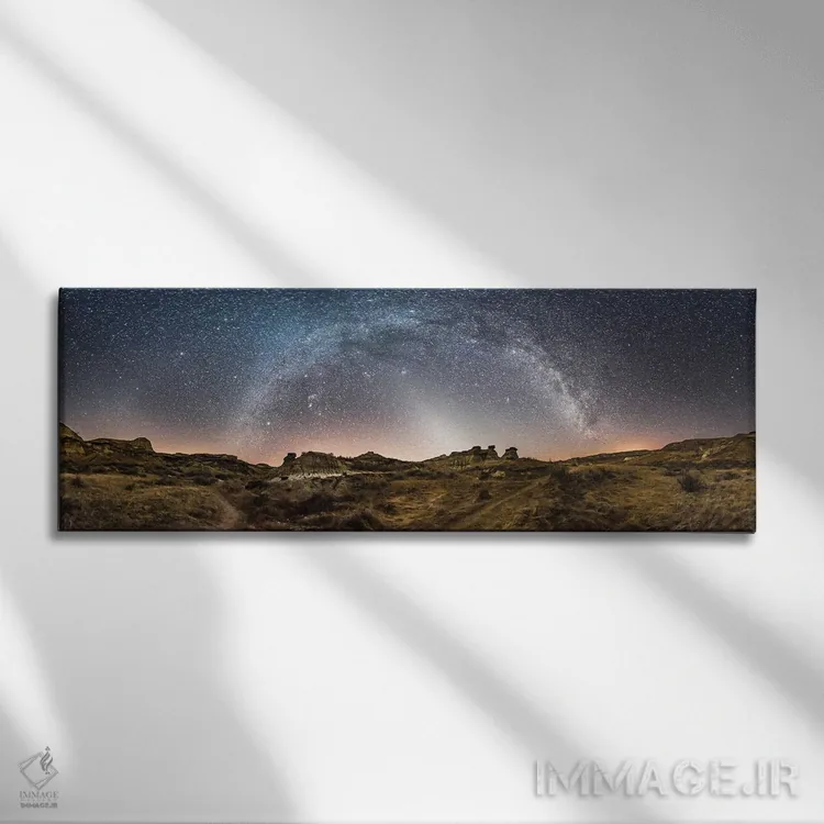 تابلو دکوراتیو Alberta, Canada.,قوس کهکشان راه شیری در آسمان پارک استانی داین… اثر آلن دایر - نمای روبهرو روی دیوار