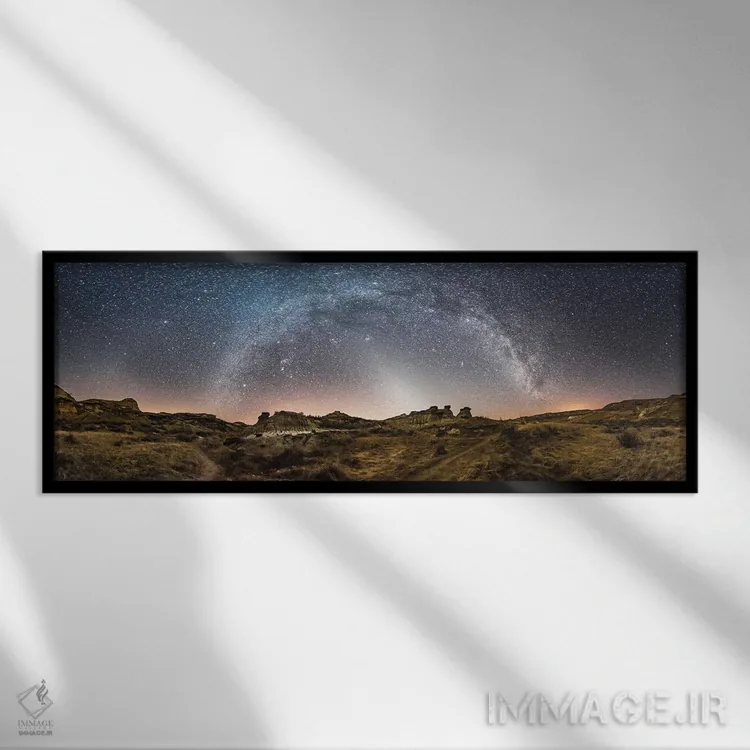 تابلو دکوراتیو Alberta, Canada.,قوس کهکشان راه شیری در آسمان پارک استانی داین… اثر آلن دایر - نمای قابدار مشکی