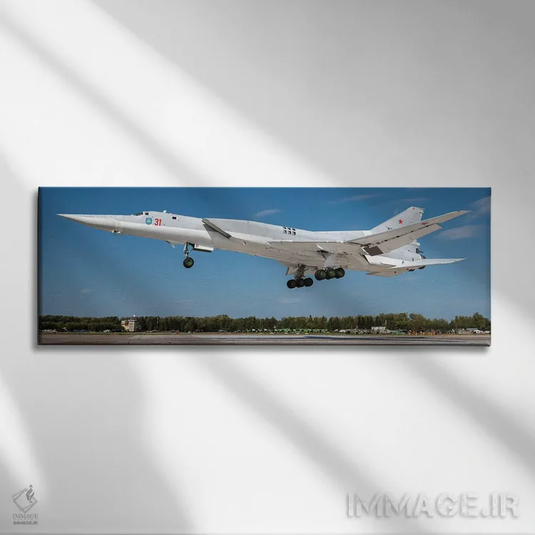 تابلو دکوراتیو Russia,هواپیمای توپولف Tu-22M3 نیروهای هوافضای روسیه در ح… اثر دانیله فاچولی - نمای روبهرو روی دیوار