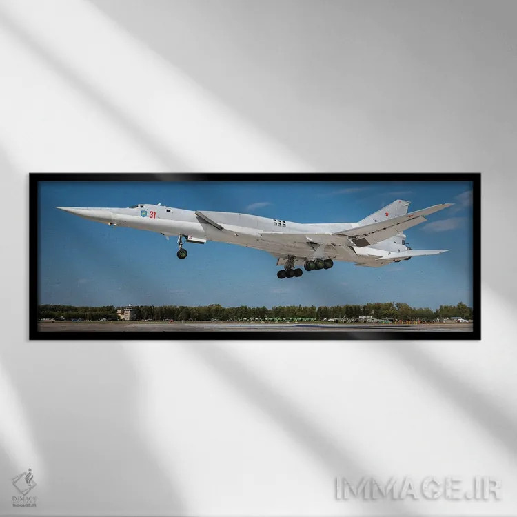 تابلو دکوراتیو Russia,هواپیمای توپولف Tu-22M3 نیروهای هوافضای روسیه در ح… اثر دانیله فاچولی - نمای قابدار مشکی