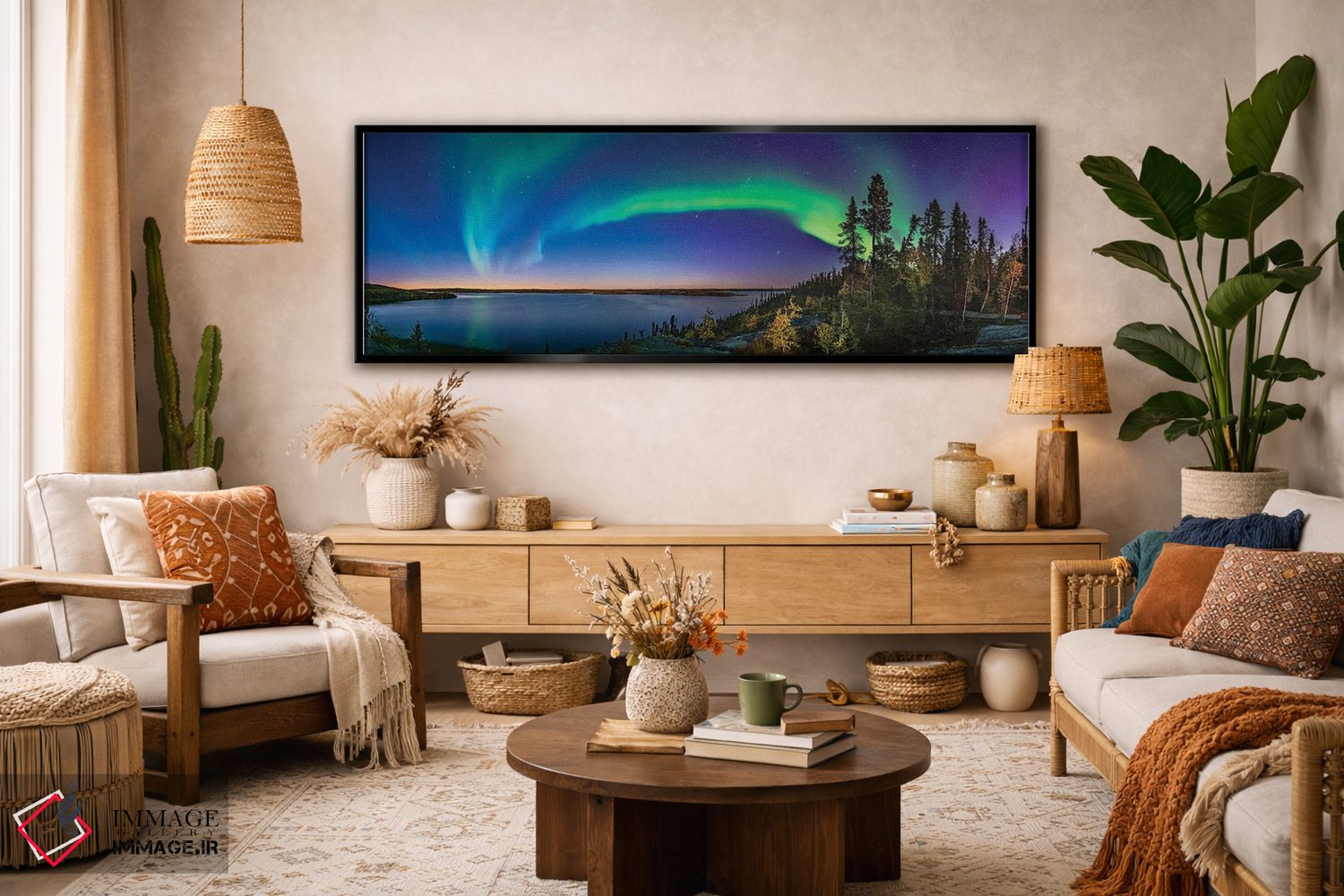 تابلو دکوراتیو Canada.,قوس شفق قطبی در گرگ و میش دریاچه پرلود، کانادا اثر آلن دایر - D3B