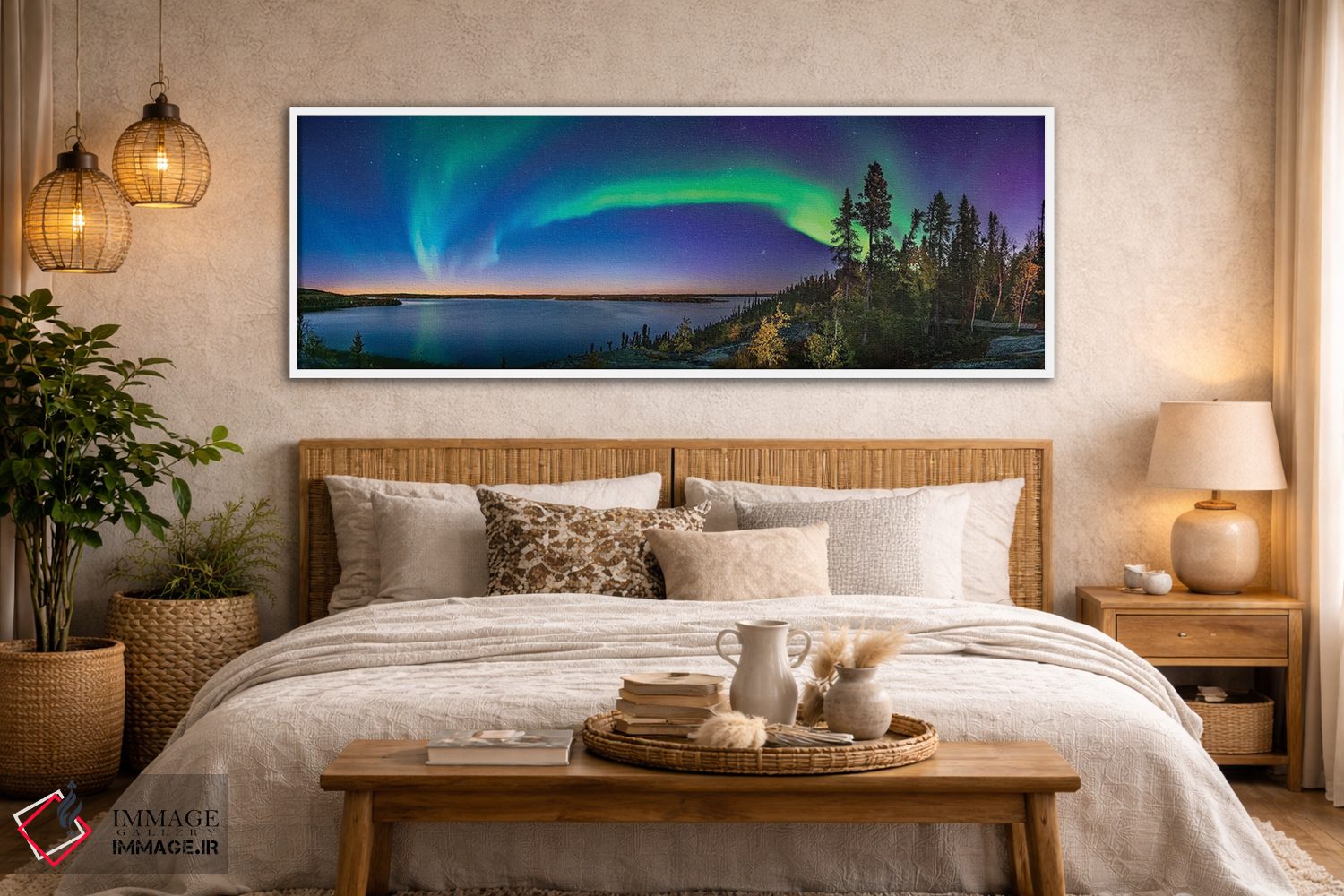 تابلو دکوراتیو Canada.,قوس شفق قطبی در گرگ و میش دریاچه پرلود، کانادا اثر آلن دایر - D5W