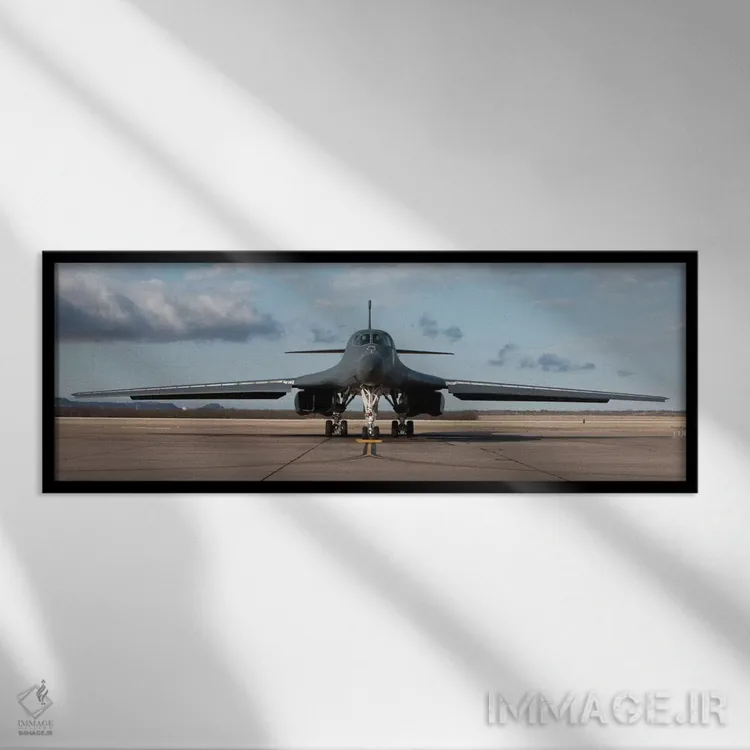 تابلو دکوراتیو Texas,هواپیمای B-1B لنسر در پایگاه نیروی هوایی دیس، تگ… اثر های-جی پروداکشنز - نمای قابدار مشکی