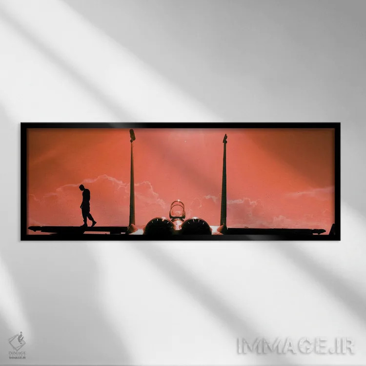 تابلو دکوراتیو 2002,سرپرست تعمیرات قبل از پرواز یک جت جنگنده F-15 را… اثر استاک ترک ایمیجز - نمای قابدار مشکی