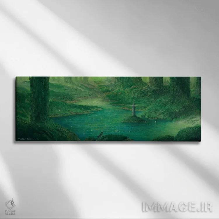 تابلو دکوراتیو فانوس دریایی در جنگل اثر توشیو ایبینه - نمای روبهرو روی دیوار