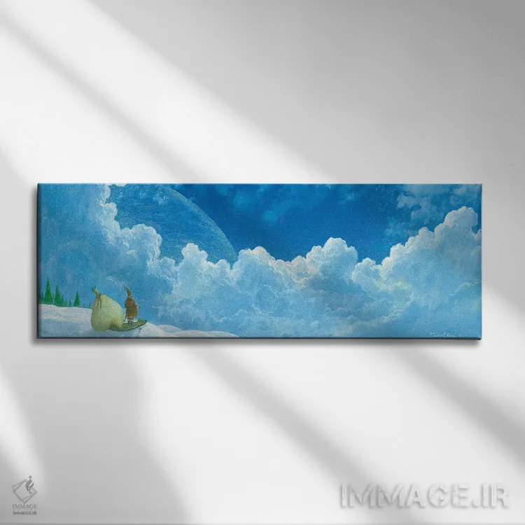 تابلو دکوراتیو همه منتظرند اثر توشیو ایبینه - نمای روبهرو روی دیوار