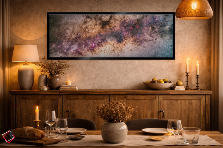 تابلو دکوراتیو پانورامای موزاییکی از منطقه غنی مرکز کهکشان راه شیری اثر آلن دایر - D2B