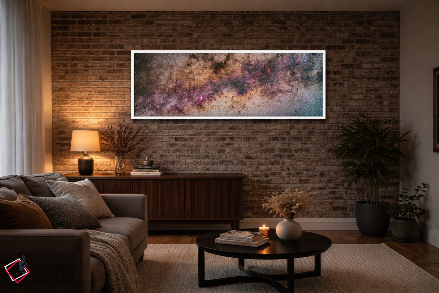 تابلو دکوراتیو پانورامای موزاییکی از منطقه غنی مرکز کهکشان راه شیری اثر آلن دایر - D3W