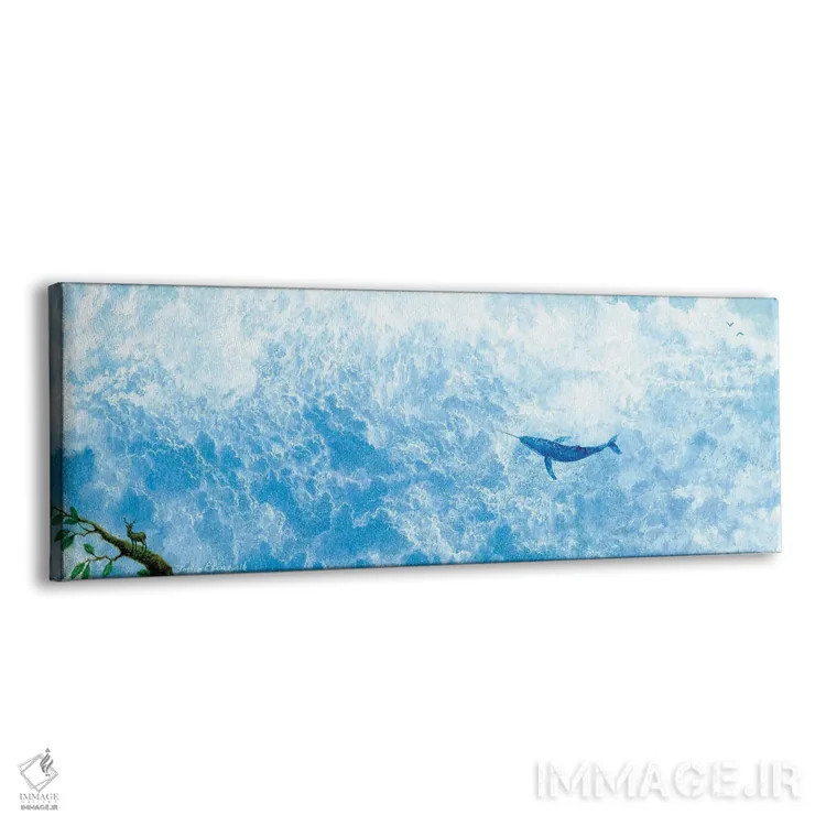 تابلو دکوراتیو دریای ابری نهنگ تک شاخ اثر توشیو ایبینه - نمای پرسپکتیو محصول
