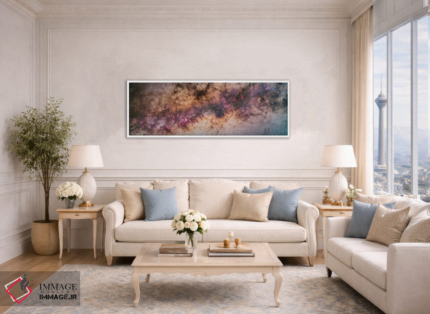 تابلو دکوراتیو پانورامای موزاییکی از منطقه غنی مرکز کهکشان راه شیری اثر آلن دایر - D4W