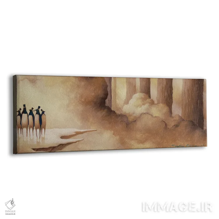 تابلو دکوراتیو ابر تابستانی به سوی جنگل زمستانی اثر توشیو ایبینه - نمای پرسپکتیو محصول