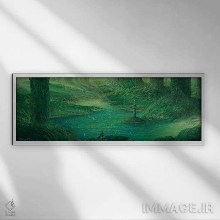 تابلو دکوراتیو فانوس دریایی در جنگل اثر توشیو ایبینه - نمای قابدار سفید