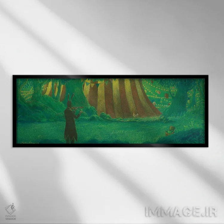 تابلو دکوراتیو پشت چادر سیرک اثر توشیو ایبینه - نمای قابدار مشکی