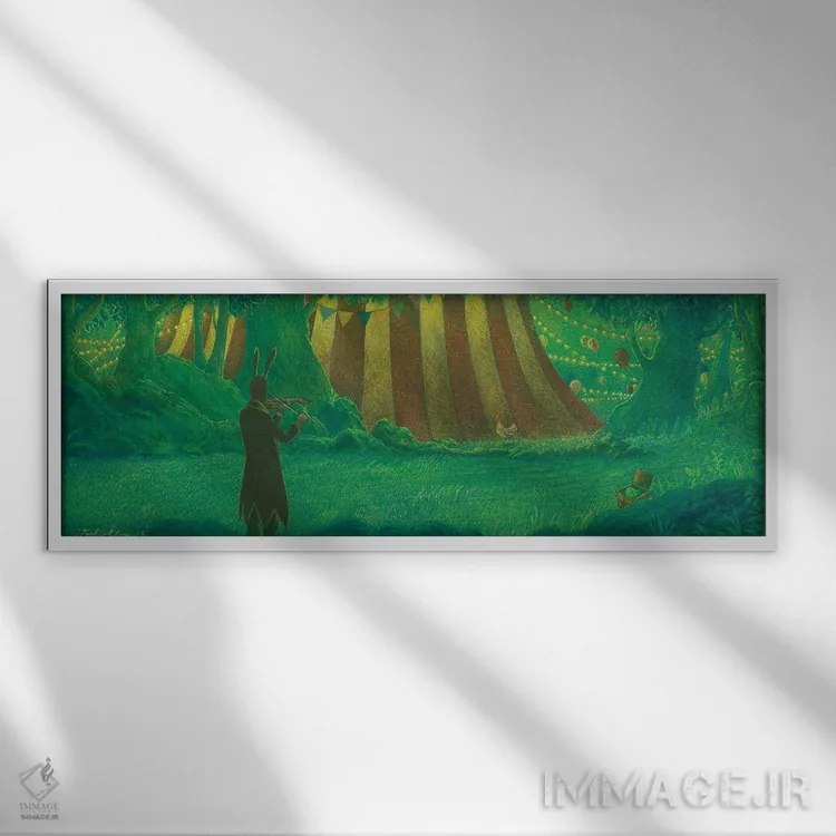 تابلو دکوراتیو پشت چادر سیرک اثر توشیو ایبینه - نمای قابدار سفید