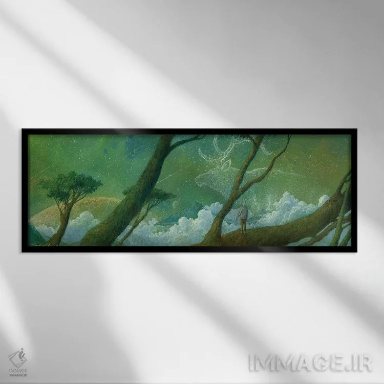 تابلو دکوراتیو رهگذر شب اثر توشیو ایبینه - نمای قابدار مشکی