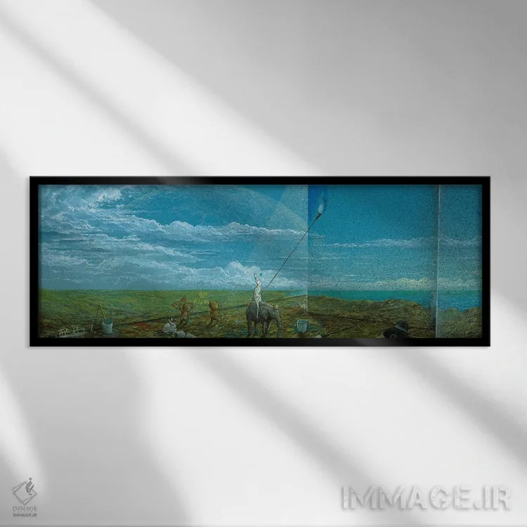 تابلو دکوراتیو پارک دیوارنگاری اثر توشیو ایبینه - نمای قابدار مشکی