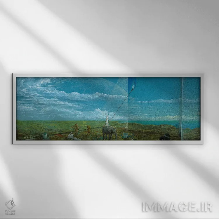 تابلو دکوراتیو پارک دیوارنگاری اثر توشیو ایبینه - نمای قابدار سفید