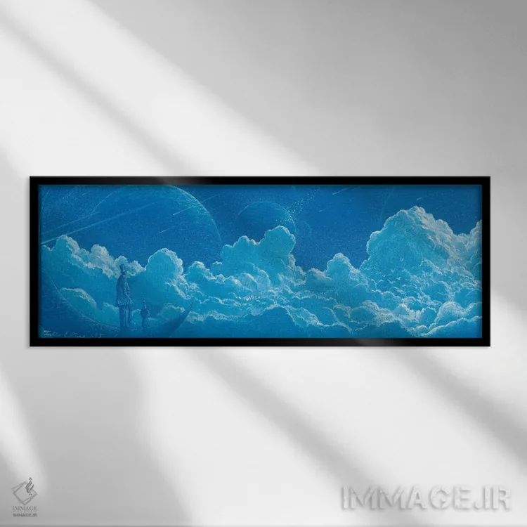 تابلو دکوراتیو شب شهاب ها اثر توشیو ایبینه - نمای قابدار مشکی