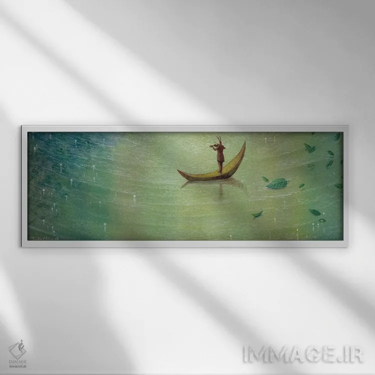 تابلو دکوراتیو زمان همچنان می گذرد اثر توشیو ایبینه - نمای قابدار سفید