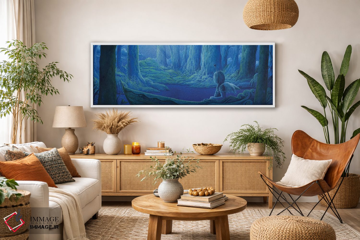 تابلو دکوراتیو آبتنی زیر نور ماه اثر توشیو ایبینه - D2W