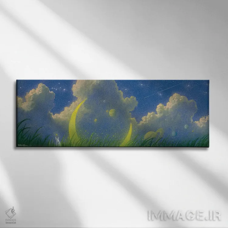 تابلو دکوراتیو دشت سیاره ای اثر توشیو ایبینه - نمای روبهرو روی دیوار
