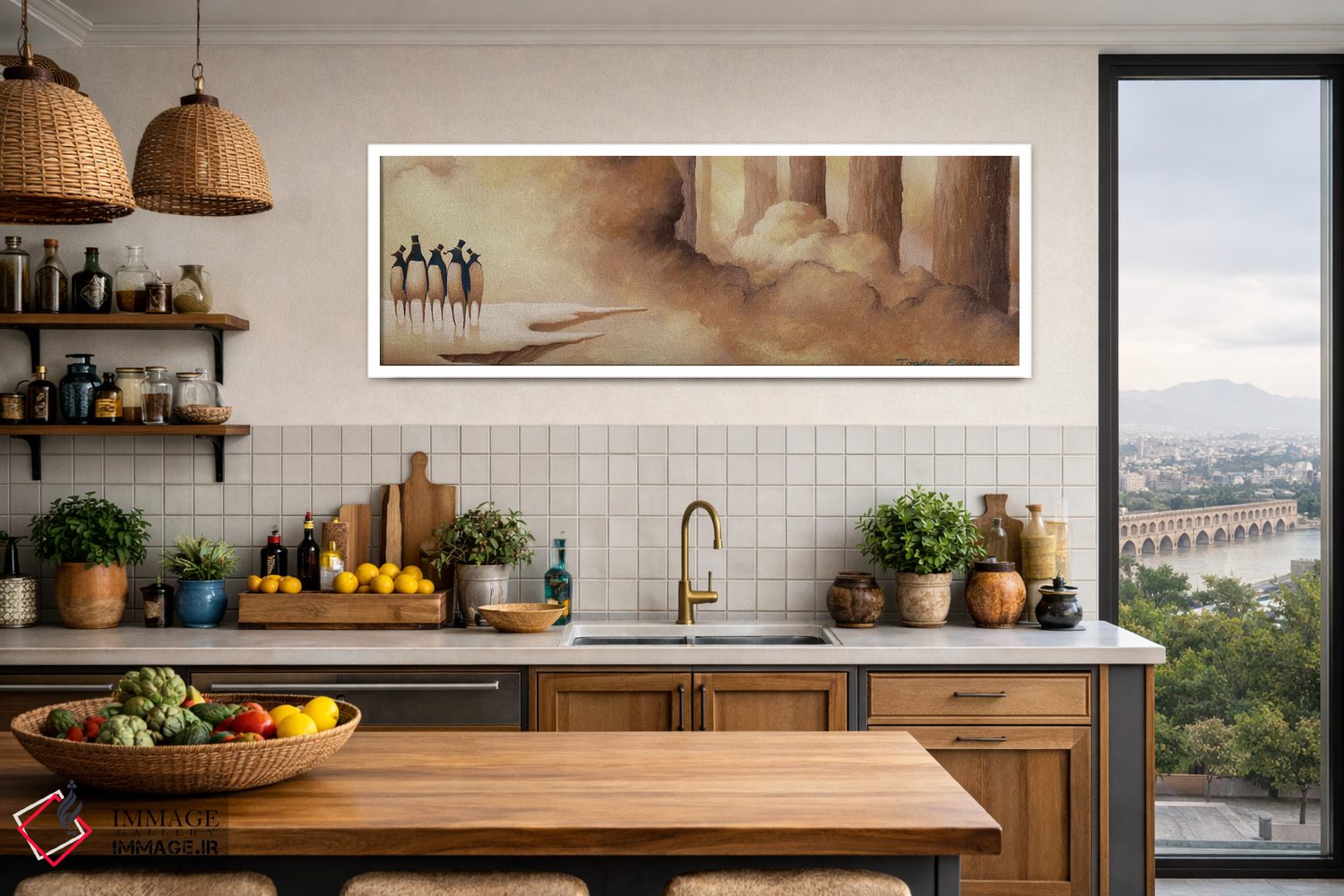 تابلو دکوراتیو ابر تابستانی به سوی جنگل زمستانی اثر توشیو ایبینه - D2W