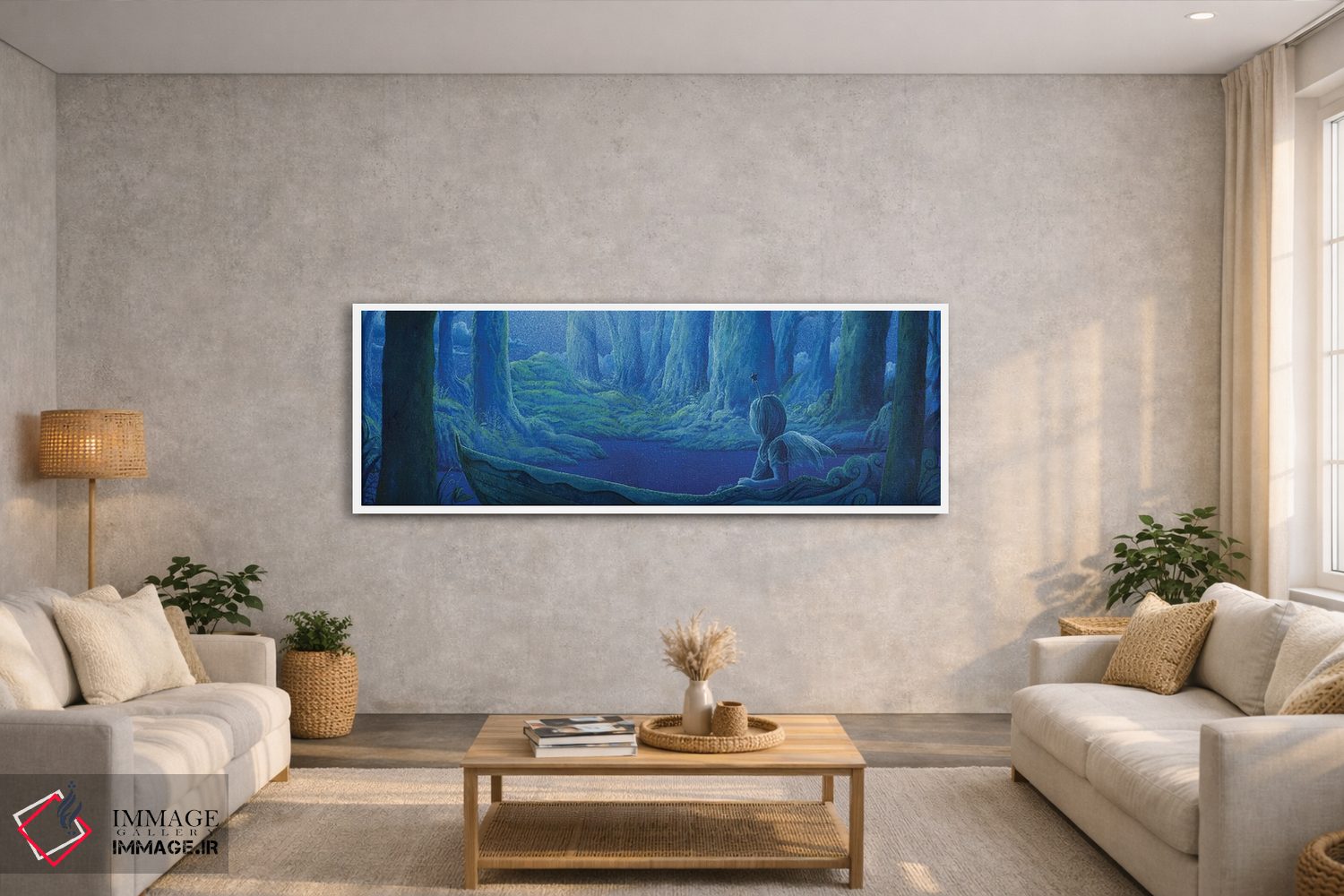 تابلو دکوراتیو آبتنی زیر نور ماه اثر توشیو ایبینه - D3W