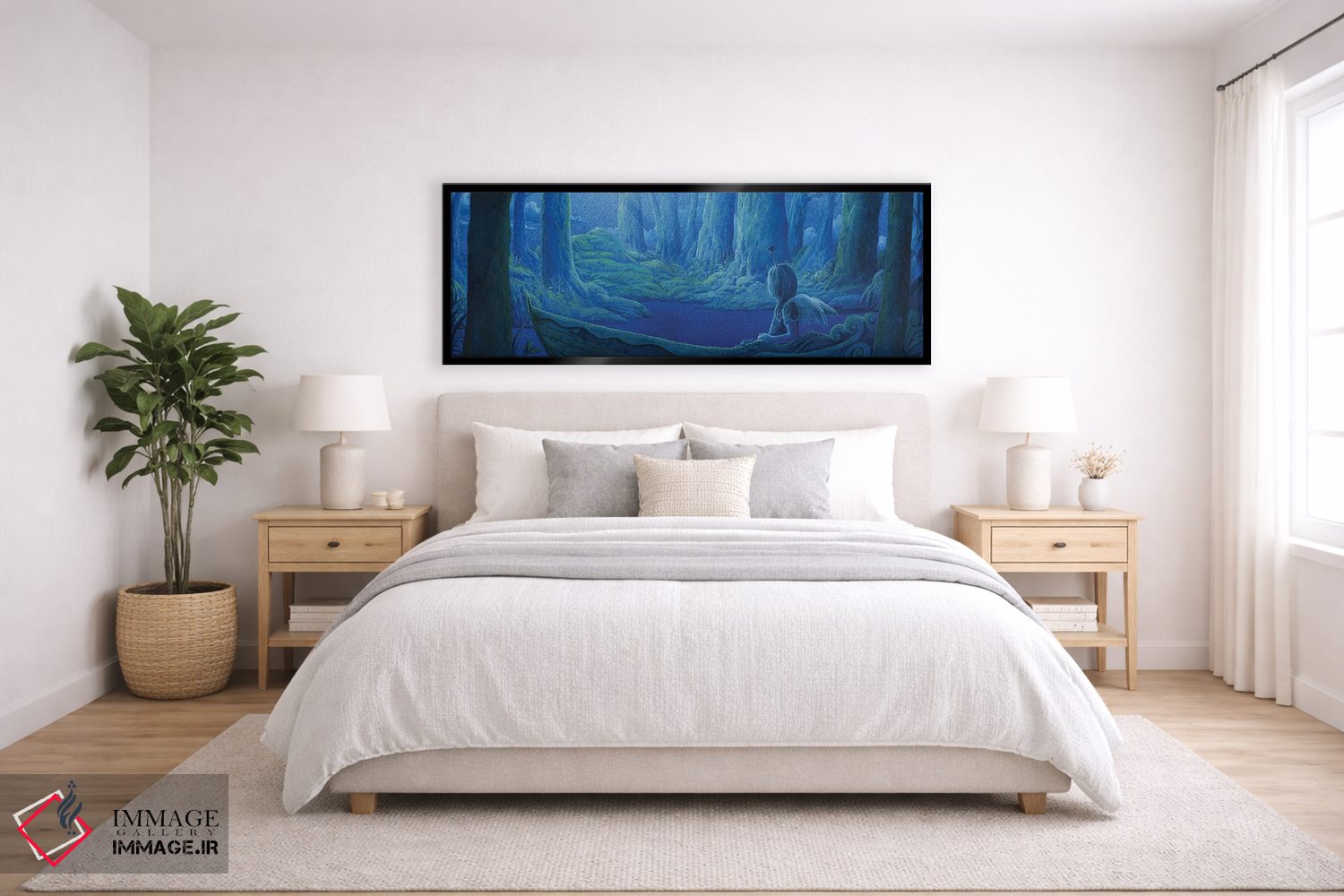 تابلو دکوراتیو آبتنی زیر نور ماه اثر توشیو ایبینه - D6B