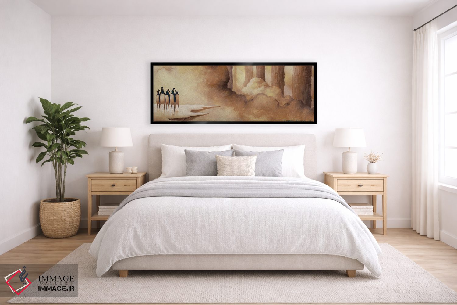 تابلو دکوراتیو ابر تابستانی به سوی جنگل زمستانی اثر توشیو ایبینه - D6B