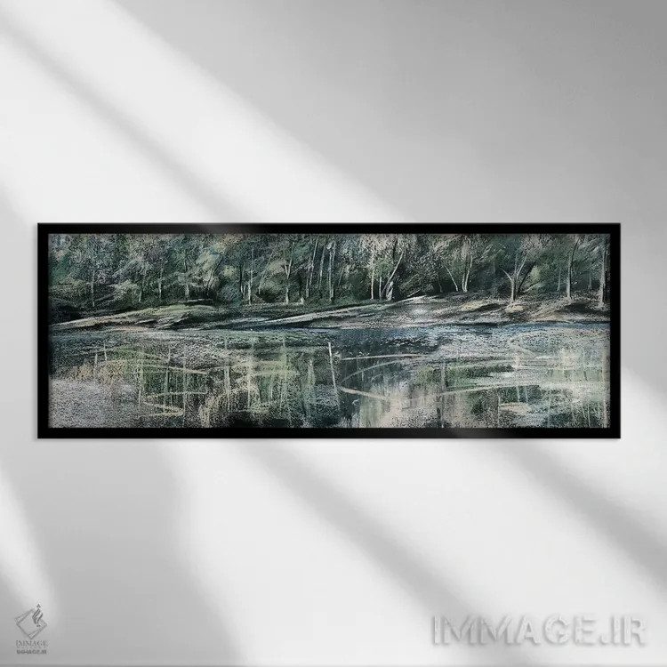 تابلو دکوراتیو مطالعه منظره پاستلی اثر استودیوهای تره سورله - نمای قابدار مشکی