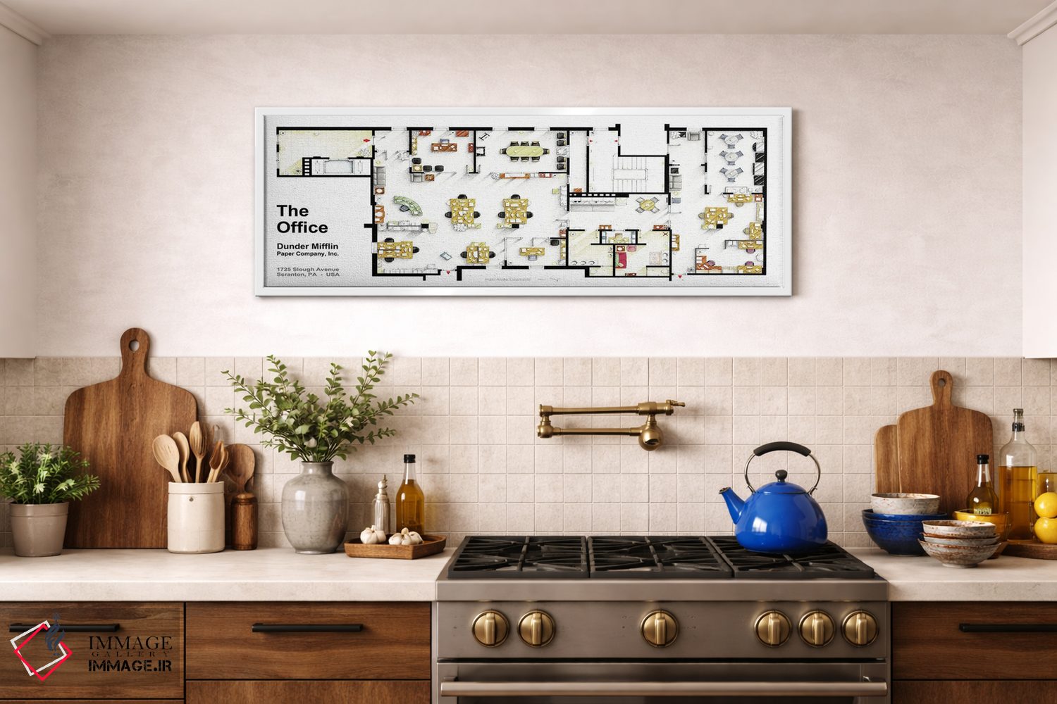 تابلو دکوراتیو نقشه دفاتر شرکت سریال آفیس اثر تی وی فلورپلنز اند مور - D2W