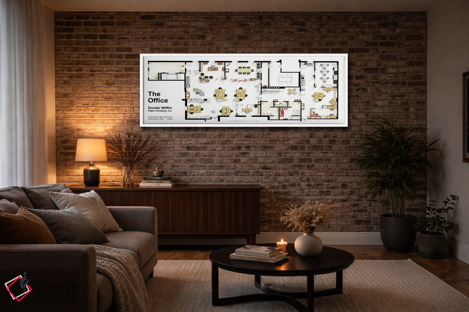 تابلو دکوراتیو نقشه دفاتر شرکت سریال آفیس اثر تی وی فلورپلنز اند مور - D4W